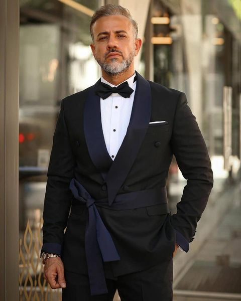 

men's suits & blazers men with belt custom made wedding tuxedos 2 pieces blazer masculino business party prom jacket blazer+pan, White;black