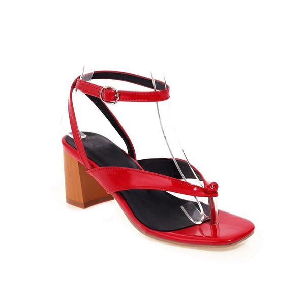 

gladiator sandals women size 42 summer flip flops ankle wrap slingback block high heels wedding shoes female, Black