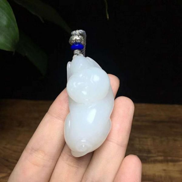 

lockets h02#hetian jade white pendant, fine, Silver