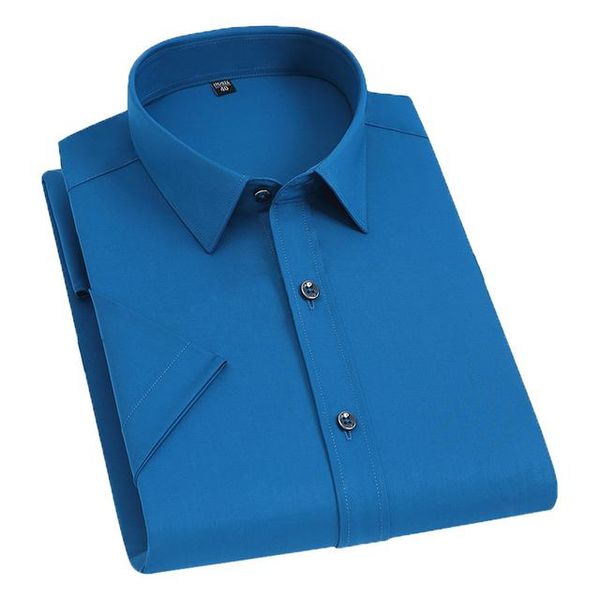 

men's casual shirts office shirt solid color dark orange elastic anti-wrinkle spring and summer trendy slim 2021, White;black