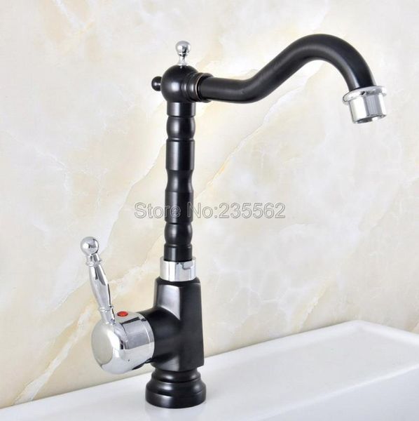 

black chrome brass swivel deck mounted sink vanity faucet bathroom lnf488 faucets