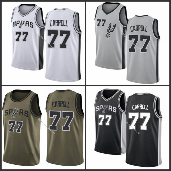 

san antonio spurs men #77 demarre carroll retro basketball jersey, Black