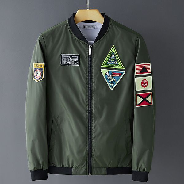 

fashion jacket brand casual stand collar thin pilot men's street baseball suit, Black;brown