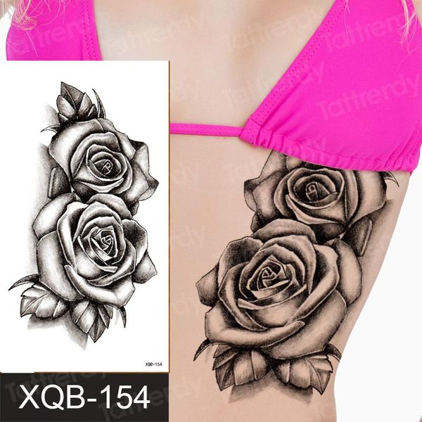 

temporary tattoos black sketch tattoo sticker rose horse taty wolf bird snake fake body art stickers flowers tatuagem