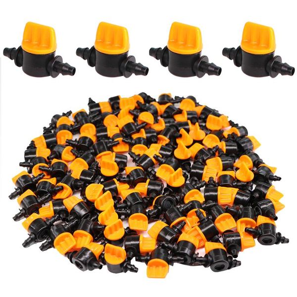 

watering equipments 10-30pcs gardening greenhouse water irrigation pipe adaptor 1/4'' barbed mini valve shut off coupling connecto