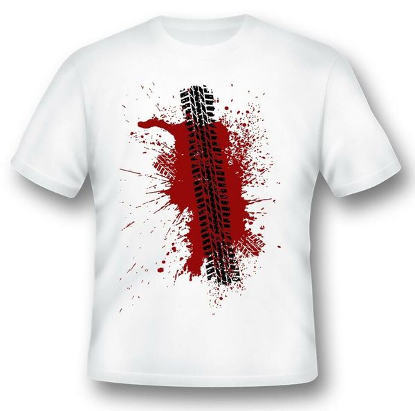 

roadkill blood tracks funny humor black or white tee, White;black