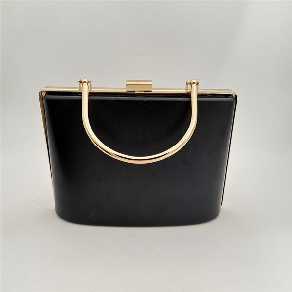 

bag parts & accessories one piece box frame craft boston material diy metal case vintage women clutch, Black