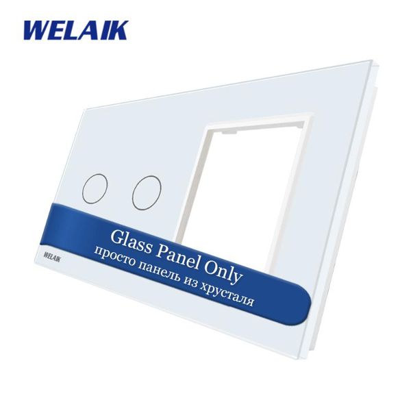 

smart home control welaik eu touch-switch diy-parts-glass-panel only-wall-light switch-crystal glass-panel square-hole a2928w/b1