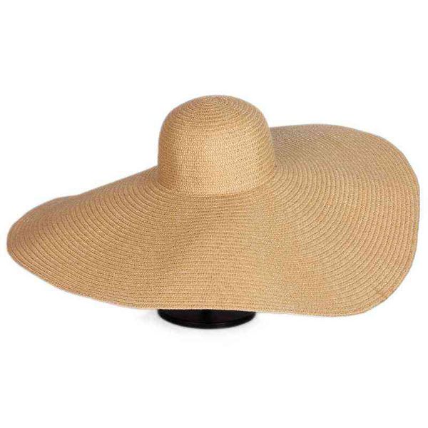 Cappelli di paglia estivi da donna con tesa oversize di alta qualità per cappelli da spiaggia da donna Cappello con ombra floscia all'ingrosso G220301