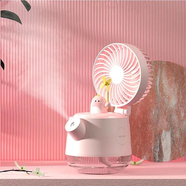 

humidifiers kettle shape air humidifier usb aromatherapy diffuser with led warm lamp 2 in 1 lovely cartoon doll cold fog fan humidificafor