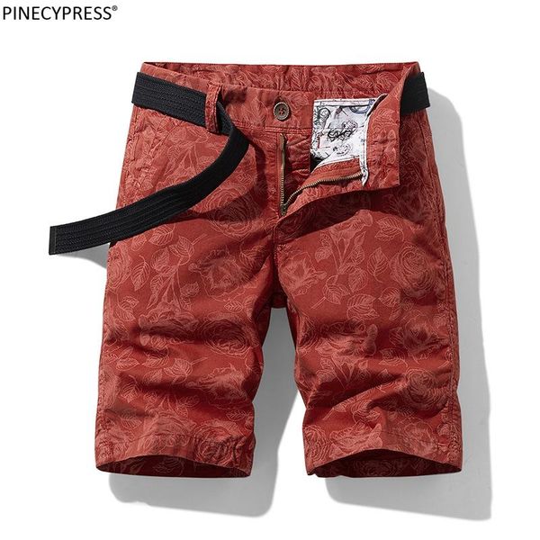 

men's shorts 97% cotton 3% spandex men floral print clothing summer casual breeches bermuda fashion beach pants short, White;black