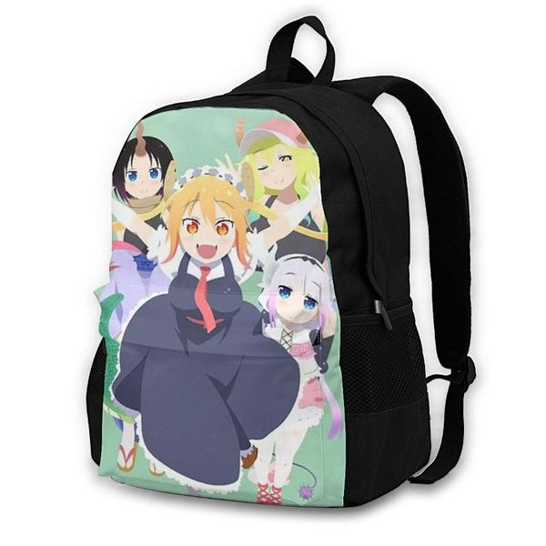 

backpack dragon maid backpacks youth soft funny polyester camping bags