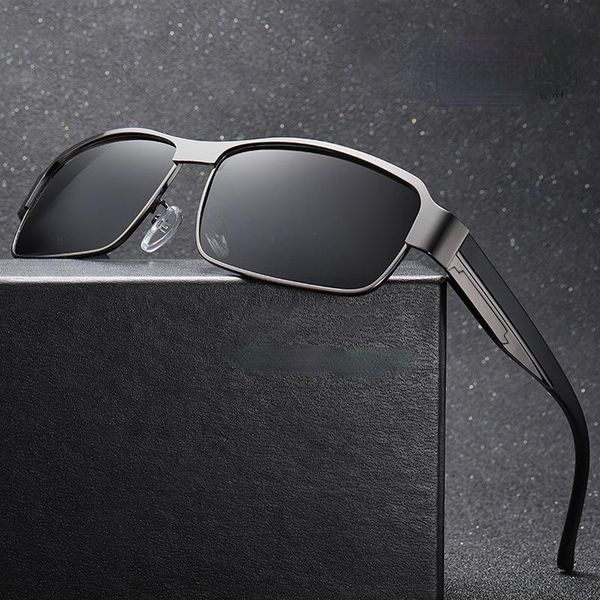 

sunglasses booroot mens polarized metal frame classic rectangle sun glass driving fishing uv400 goggles for men, White;black