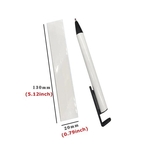Sublimação canetas de metal de alumínio caneta em branco Custom Rod transferência térmica personalidade criativa caneta esferográfica com envoltório shrink A02