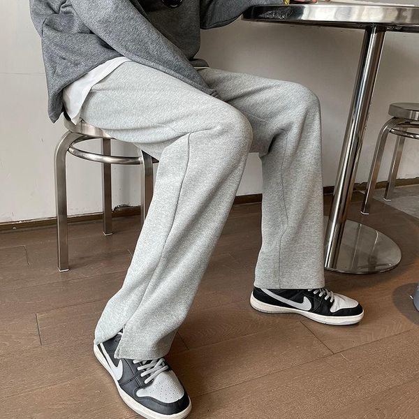 

pants spring straight casual pure solid color streetwear sport college men and women with money fashion direct selling men's, Black