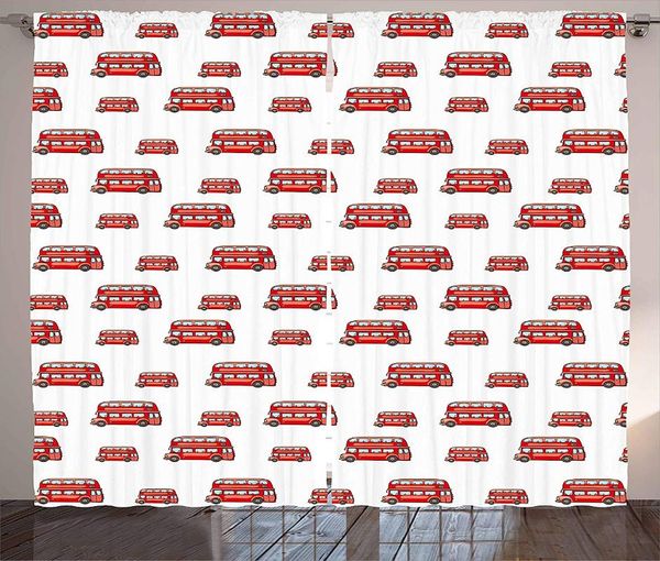 

curtain & drapes london curtains funny cute kids boys toy double decker bus transportation cartoon living room bedroom home window decor