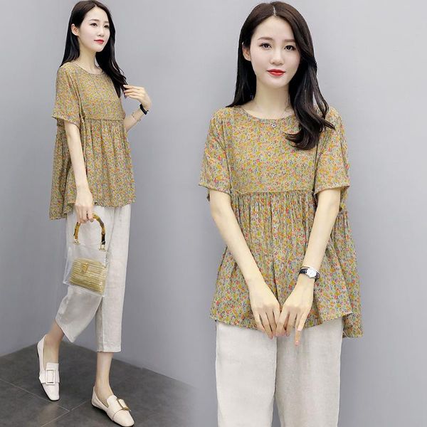 

women's tracksuits plus size 4xl women 2 piece set and pants cotton linen two outfits casual summer suit, Gray