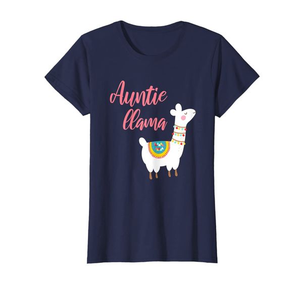 

womens auntie llama lover women gift t-shirt, White;black