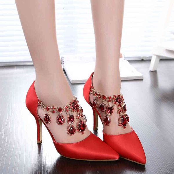 

sandals fashion pointed shallow mouth stilettos female 2021 spring bride bridesmaid wedding shoes banquet dress large size sandals, Black