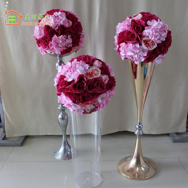 

sweet home artificial flowers silk kissing ball wedding decoration fake rose peony hydrangea diameter 30cm 10pcs/lot decorative & wreaths