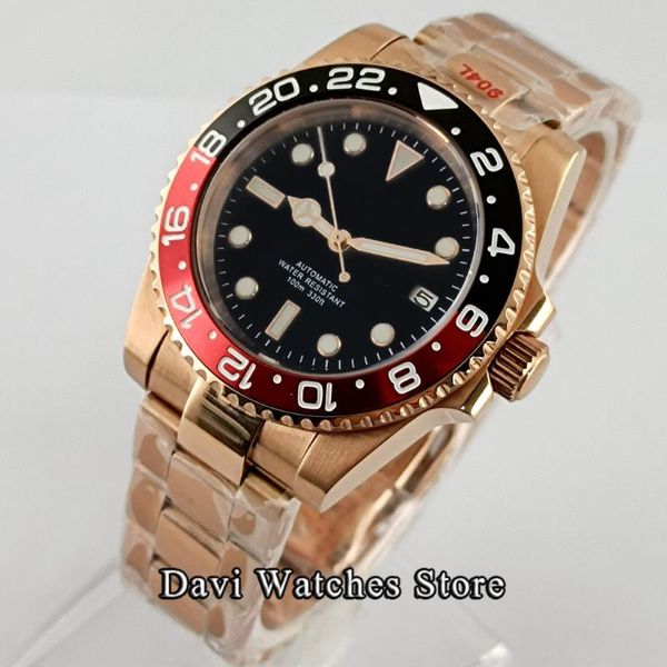 

wristwatches 40mm luxury sapphire crystal men nh35 automatic mechanical watches titanium bezel luminous mens wristwatch, Slivery;brown