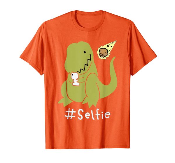 

t-rex taking selfie dinosaur dino cool cute humorous funny t-shirt, White;black