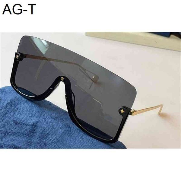 

new fashion design sunglasses 0540s connected lens big size half frame with small star decoration avant-garde popular goggle quality, White;black