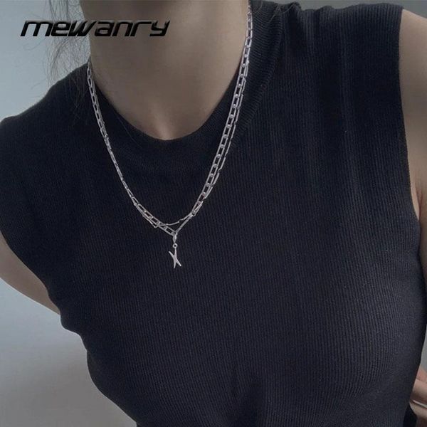 

chains mewanry 925 sterling silver sweater necklace fashion hip hop vintage creative double layer thick chain design punk party jewelry