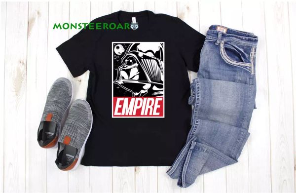 

empire galatic space wars alien maldalorian black t-shirt, White;black