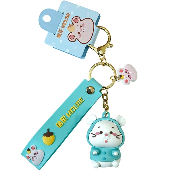 

cute dangmeng hang decoration hani mouse key chains stereo mouse car key chain ring couple bag gifts, Slivery;golden
