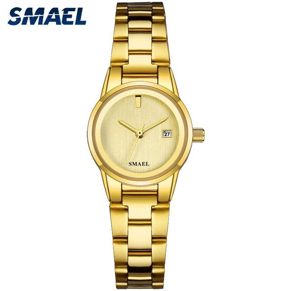 

wristwatches smael fashion women's quartz watches waterproof sport stainless steel strap women wristwatch clock relogio masculino, Slivery;brown