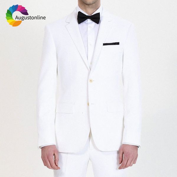

men's suits & blazers custom made ivory/white men suit for wedding slim fit groom tuxedo man blazer jacket pants 2piece costu, White;black
