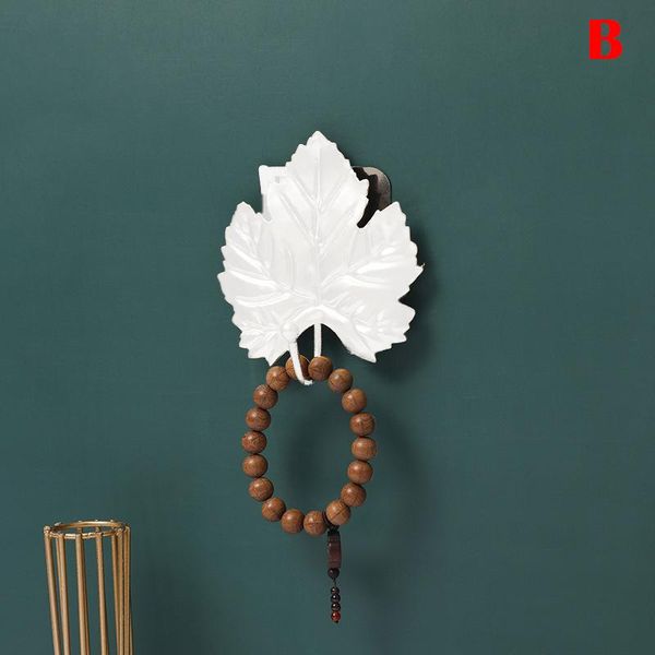 

hooks & rails metal wall hook creatives leaf shaped coat key no-punch holder rack for bedroom living room th