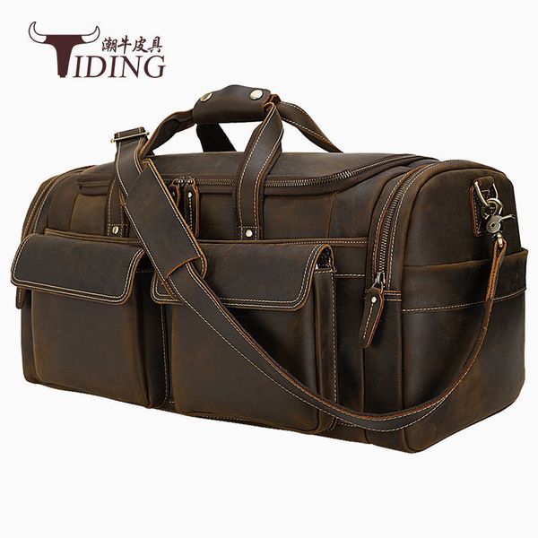 

crazy horse leather travel large capacity multifunctional bag hand business messenger