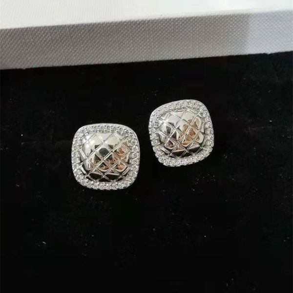 

75%off outlet new geometric square micro mesh earrings for women, Silver