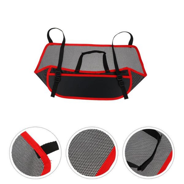 

car organizer 1pc interior storage net hanging bag mesh (red)