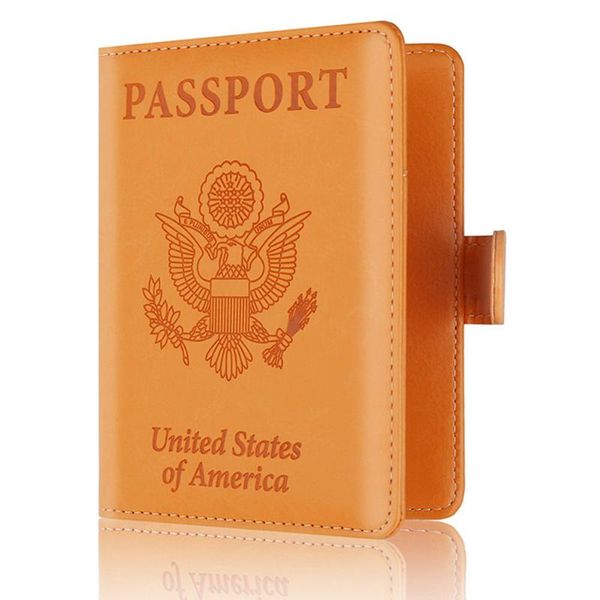 

card holders buckled protective wallet large capacity portable bifold pu leather practical passport holder case travel multifunctional, Brown;gray