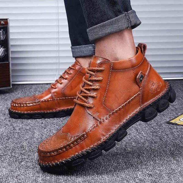 

dress shoes large size high leather shoes autumn and winter casual british middle martin boots men's short d5dw, Black