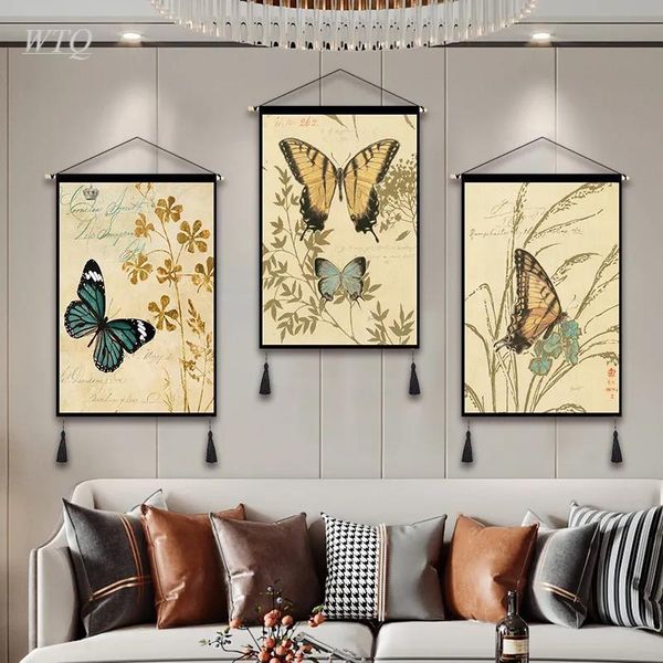 

paintings butterflies and flower retro poster wall decor posters anime canvas painting art picture home