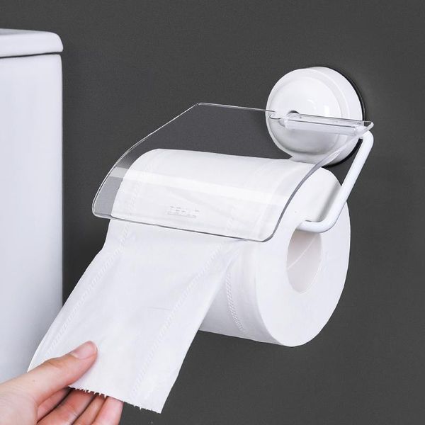 

toilet paper holders bathroom tissue holder wall-mounted no need to punch with cover waterproof wc roll shelf