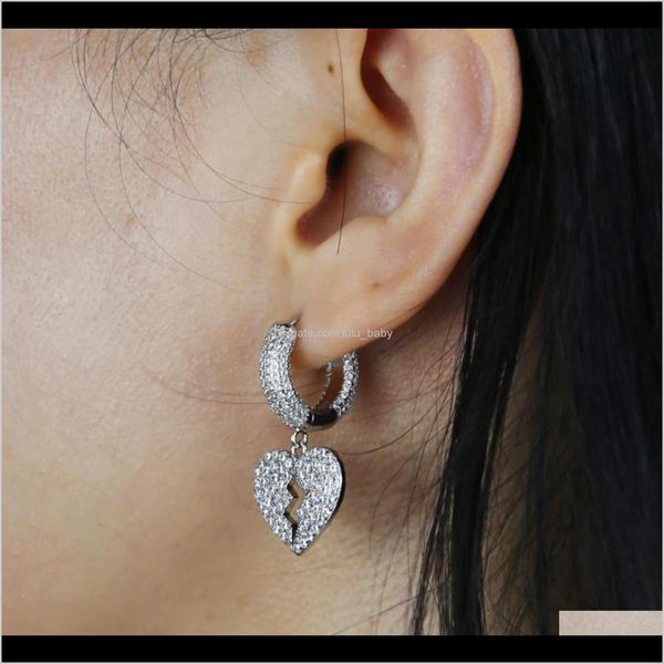 

& hie drop delivery 2021 broken heart dangle charm hoop for lady geometric hanging earrings female big modern jewelry o jllref carshop2006 h, Golden;silver