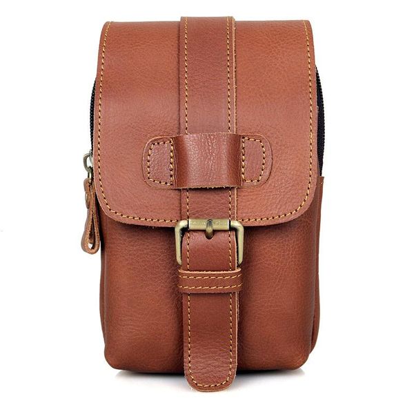 

waist bags j.m.d classic mens vintage genuine leather bag mobile phone cover case small belt for young 5002b