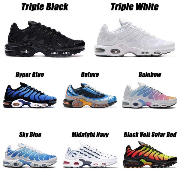 

men women running shoes tn plus se triple black white hyper blue rainbow worldwide athletic mens trainer des chaussures
