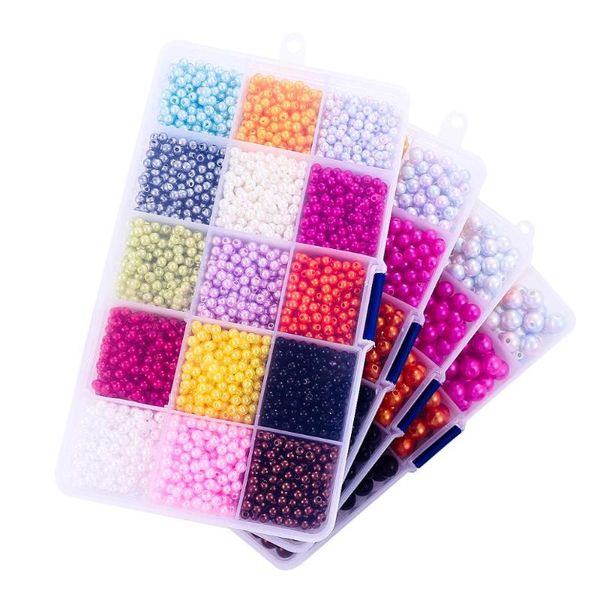 

other 1box 4 6 8 10mm acrylic abs imitation pearls beads kit box round loose spacer for jewelry making necklace bracelet