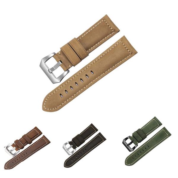 

watch bands genuine calfskin leather men watchband 20mm 22mm 24mm 26mm straps with automatic butterfly buckle man business band, Black;brown