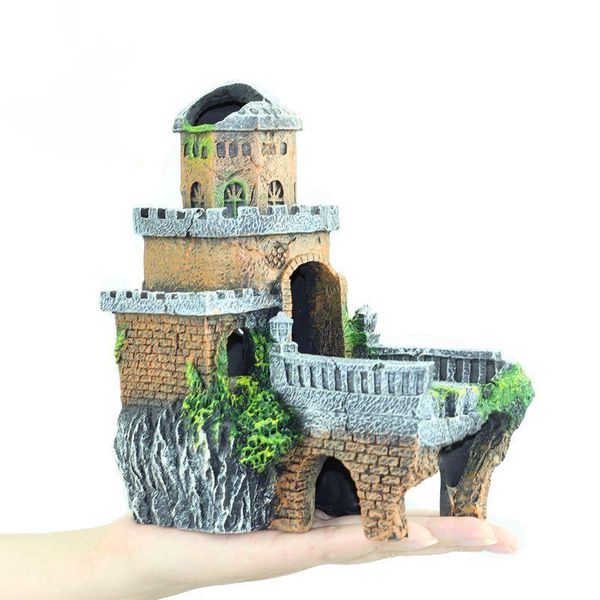 

decorations aquarium decoration resin castle house fish tank landscaping decor home decorative viewing