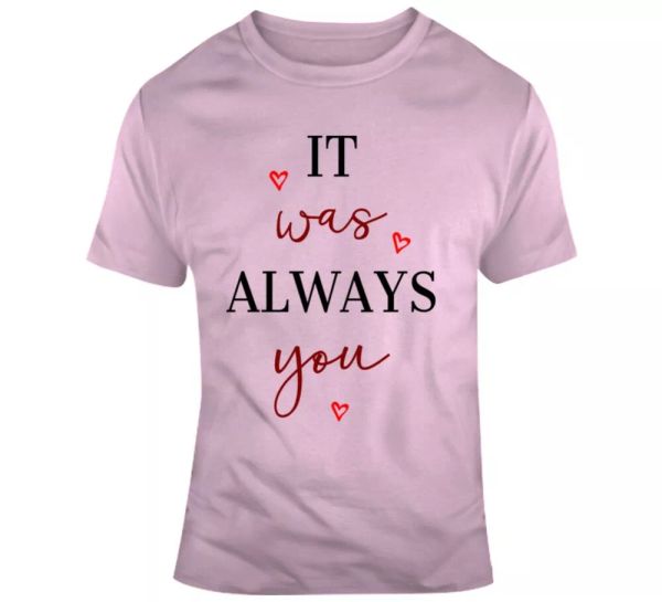 

it was always you loving hearts tshirt heart glam ladies fashion holiday tee top, White;black