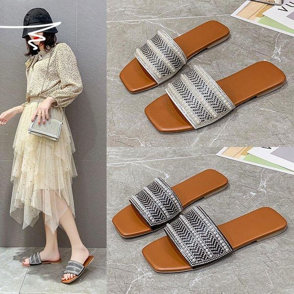 

slippers women shoes 2021 est fashion creativity girls slipper summer plus female mules ladies comfort peep toe sliders, Black