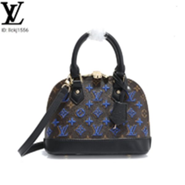 

iconic embroidery bag brand handles totes designer small shell luxury women handbags nrcl bags m52885 shoulder bags blue flower cross bo, Red;black