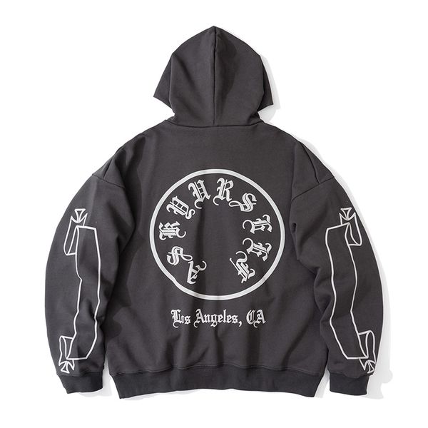 

autumn winter germany sanskrit letter los angeles ca hoodie oversize skateboard hoody streetwear hooded sweatshirt, Black